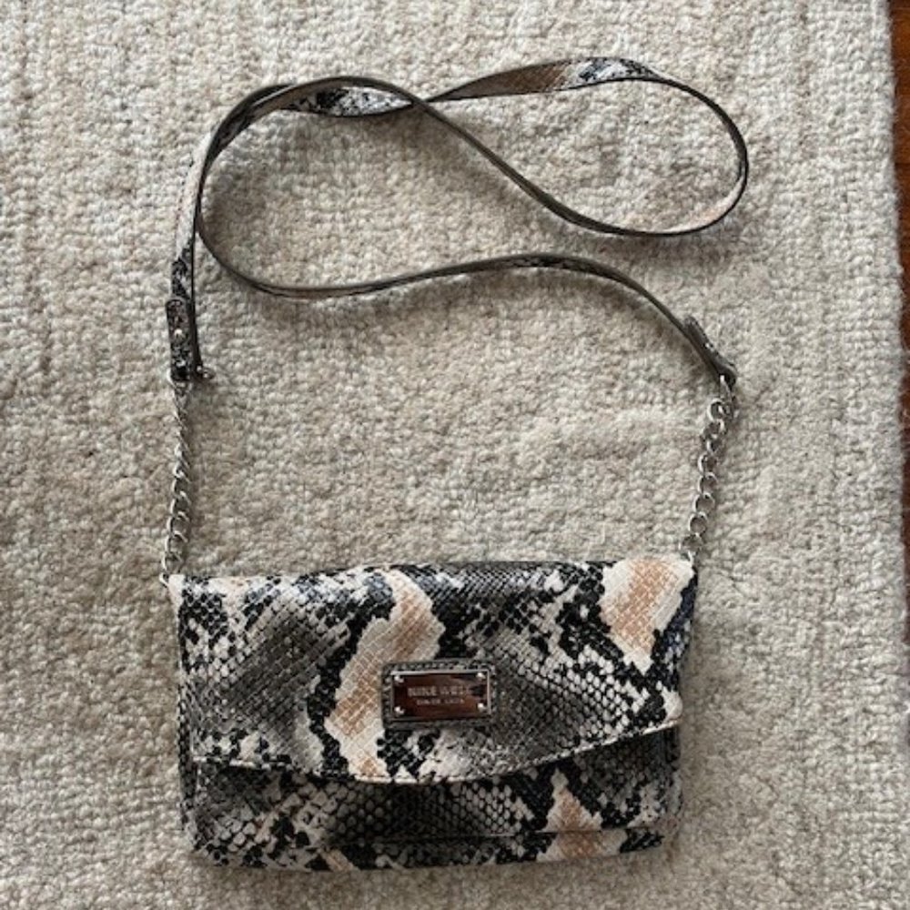 Nine West Faux Reptile Skin Cross body Wristlet